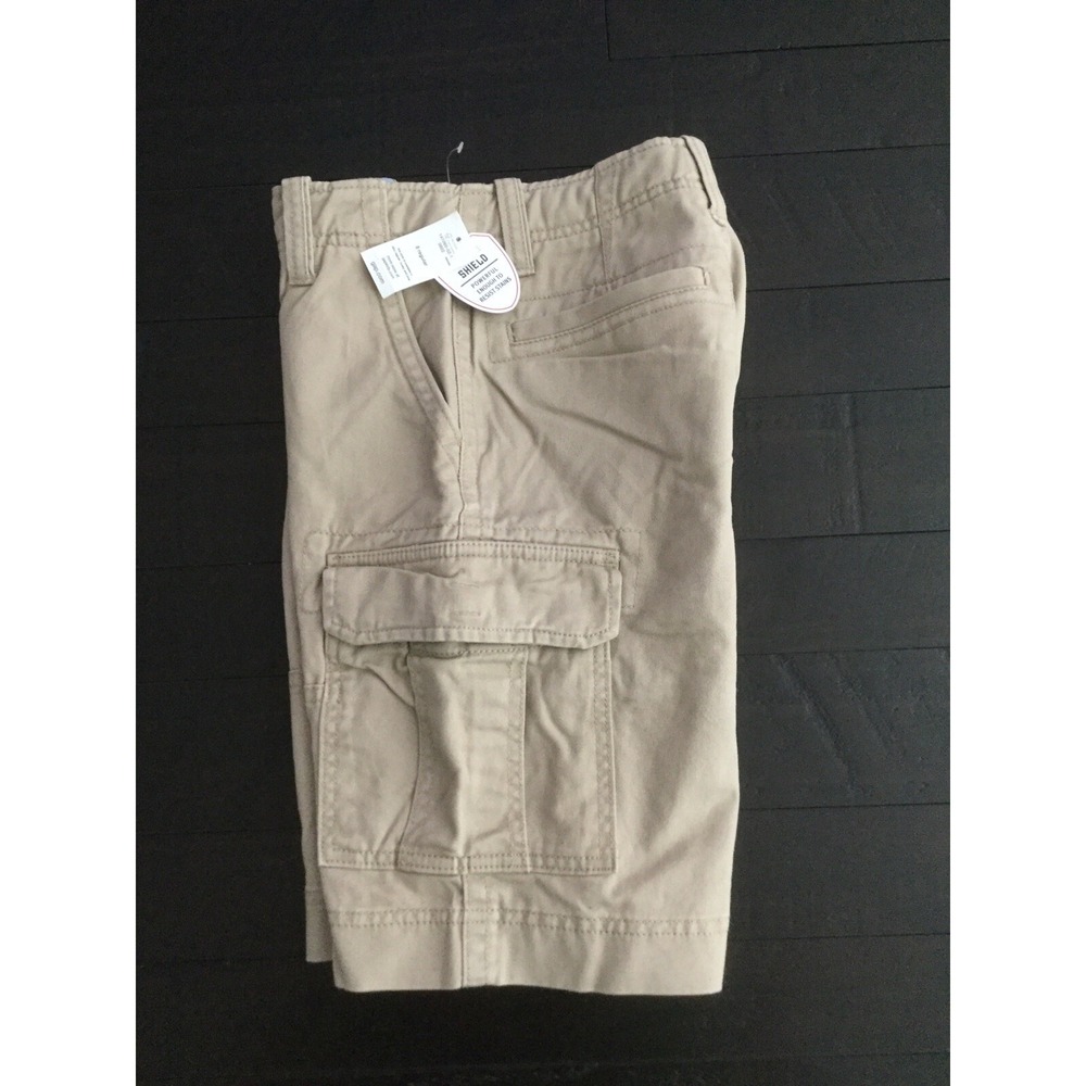 NWT GAP Kids Boys Beige Khaki Cargo GapShield Uniform Shorts Nanotex Sz 8 0178